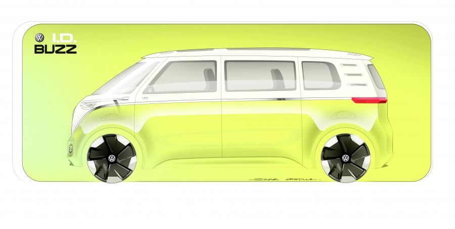 Эскиз Volkswagen I.D. Buzz 2017 года  (фото 22 из 82)